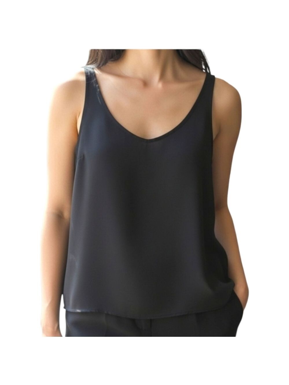 Primark Scoop Neck Camisole Black Size S/M Minimalist Goth Witchy